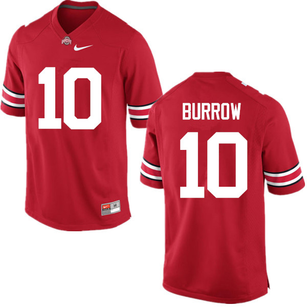 Ohio State Buckeyes #10 Joe Burrow College Football Jerseys Game-Red